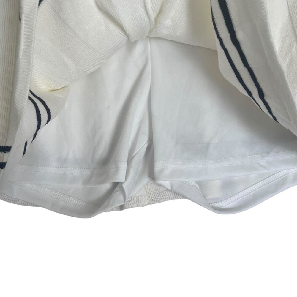 Sincerely Jules White Knit Pleated Tennis Skort Skirt Womens Large Varsity NWT - Picture 4 of 11